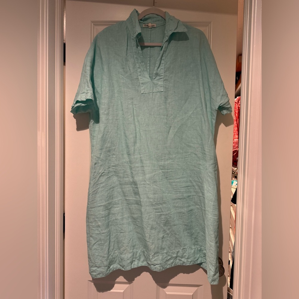 Aqua Linen Dress
